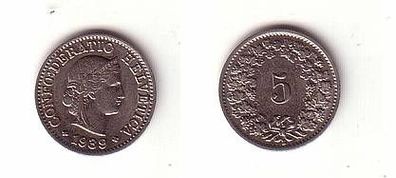 5 Rappen Nickel Münze Schweiz 1939