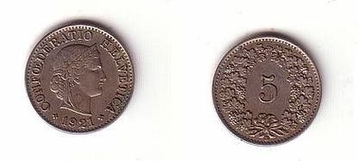 5 Rappen Nickel Münze Schweiz 1921