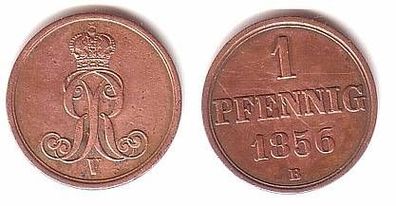 1 Pfennig Kupfer Münze Hannover 1856 B