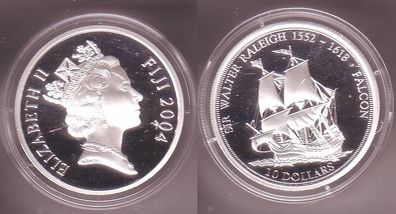 10 Dollar Silber Münze Fiji 2004 Segelschiff
