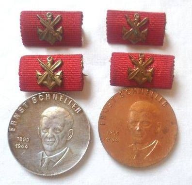 DDR Ernst Schneller Medaille GST Bronze + Urkunde 1977