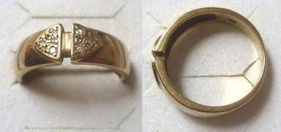 schöner breiter Damen Ring 333er Gold + Diamantsplitter