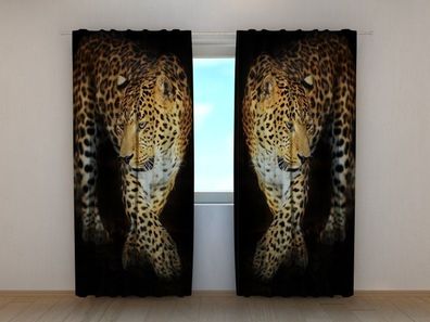 Fotogardine Jaguar, Vorhang bedruckt, Fotovorhang mit Motiv, nach Maß