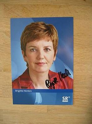 SR Fernsehmoderatorin Brigitte Henkes hands. Autogramm!