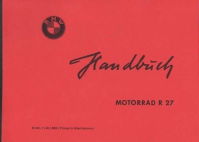 Handbuch BMW R 27, Bedienungsanleitung, Motorrad, Zweirad, Oldtimer