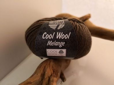 50 Gr. Cool Wool Farbe 123 dunkelbraun Melange Lana Grossa - 100g=9,90€