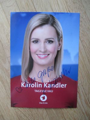 Tagesschau Fernsehmoderatorin Karolin Kandler - handsigniertes Autogramm!!!