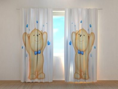 Fotogardine süße Bären, Vorhang bedruckt, Fotodruck, Fotovorhang, nach Maß