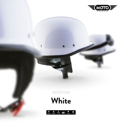 MOTO D33 White - JET HELM Braincap Motorrad Roller Mofa Retro Halbschalen S-XXL