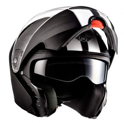 MOTO F19 RACING BLACK Motorrad-Helm Klapphelm Modular Integral-Helm JET Schwarz XS-XL