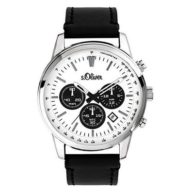 s. Oliver Herren Uhr Armbanduhr Leder SO-3687-LC