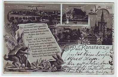 45152 Mondscheinkarte Gruss aus Konstanz 1907