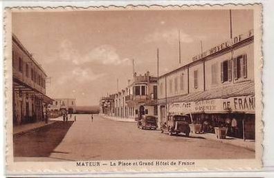 45489 Ak Mateur Tunesien La Place et Grand Hotel 1920