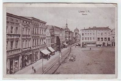 45065 Feldpost Ak Lissa in P. Markt mit Drogerie 1917