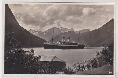 45800 Ak Norwegen Hardangerfjord Dampfer um 1940