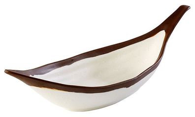 Servier-Schale aus Melamin in Tonoptik, 305 x 100 mm, beige/ braun Serie Crocker neu