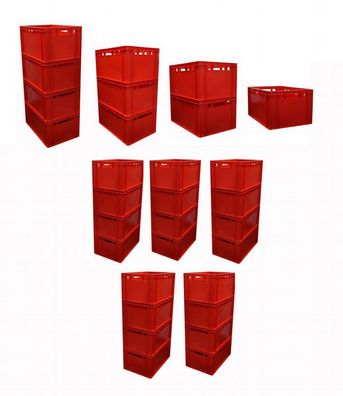Rote Kunststoff Kiste für Lebensmittel geeignet Größe E3 60 x 40 cm Gastlando