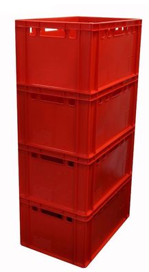 Sparpaket 4 Stück Sammelkisten Umzugsbox Lagerbehälter E3 rot 30 cm hoch NEU