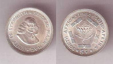 5 Cent Silber Münze Südafrika 1964 vz
