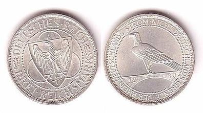 Silber Münze 3 Mark Rheinlandräumung 1930 A