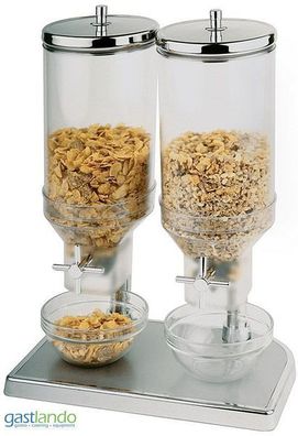 APS Buffet Spender für Müsli Cerealien Haferflocken 2 Behälter á 4,5 Liter Gastlando