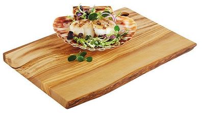 APS Servierbrett Buffet Platte aus Olivenholz im Naturschnitt 25 x 17 cm Gastlando