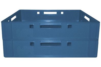 2 Stück blaue Fleischerkisten Metzgereikisten Aufbewahrungsbehälter E1 Gastlando
