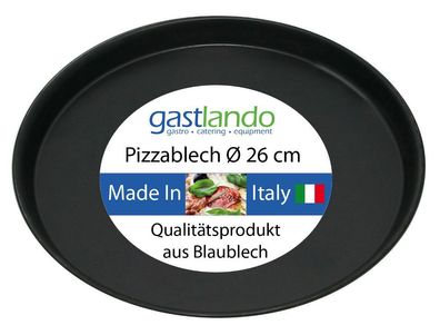 40 Stück Blaublech Pizzablech rund Ø26 cm Gastlando