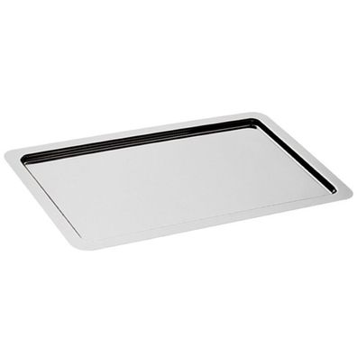 APS GN 1/2 Edelstahl Tablett Serviertablett Servierplatte 32,5 x 26,5 x 1,5 cm Glatt