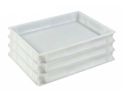 3 St. Pizzaballenbox weißTeigbehälter Stapelbox Teigbox 60x40x7 Gastlando