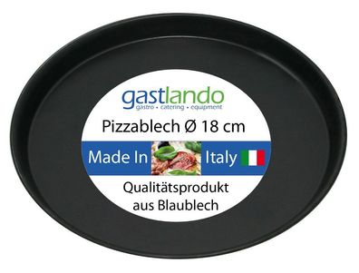 30 Stück Blaublech Pizzapfanne rund Ø18 cm Gastlando