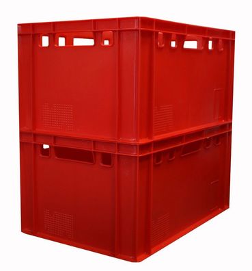 2 Transportkiste Lagerbox Spielzeugkiste Gemüsebox Stapel E3 Farbe Rot Gastlando