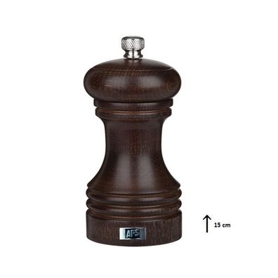 APS Salzmühle Gewürzmühle Menage dunkles Holz Ø 5,5 cm - Höhe: 15 cm Gastlando