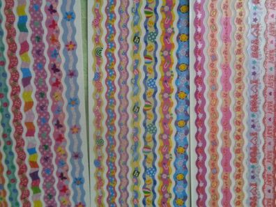 Stoff-Stickerbogen beglimmert Motivbordüren Baby Kind Geburt 30 x 9 cm - Auswahl