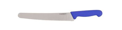 gastlando - Universalmesser, Klingenlänge 250 mm, Wellenschliff, blauer Griff
