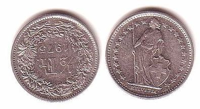 1/2 Franken Nickel Münze Schweiz 1975