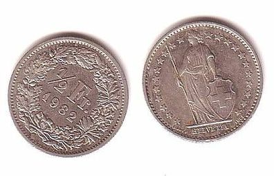 1/2 Franken Nickel Münze Schweiz 1982