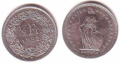 1/2 Franken Nickel Münze Schweiz 1992