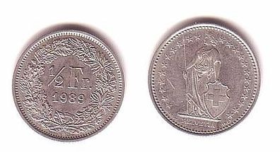 1/2 Franken Nickel Münze Schweiz 1989