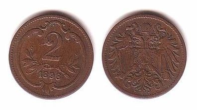 2 Heller Kupfer Münze Österreich 1898