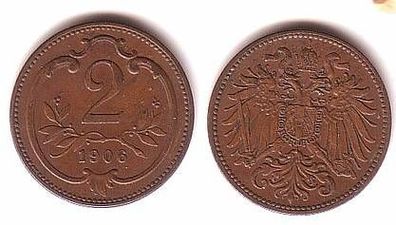 2 Heller Kupfer Münze Österreich 1906