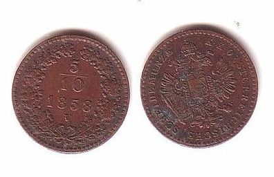 5/10 Kreuzer Kupfer Münze Österreich 1858 V