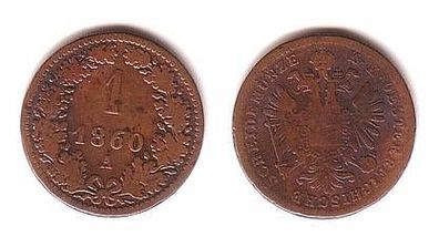 1 Kreuzer Kupfer Münze Österreich 1858 V