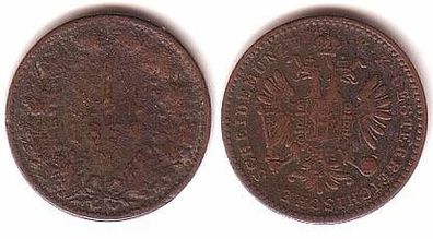 1 Kreuzer Kupfer Münze Österreich 1859 M
