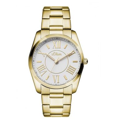 s. Oliver Damen Uhr Armbanduhr SO-3086-MQ goldfarben