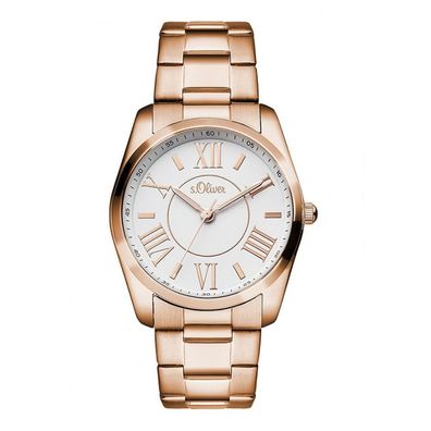 s. Oliver Damen Uhr Armbanduhr SO-3087-MQ roségoldfarben