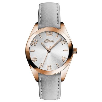 s. Oliver Damen Uhr Armbanduhr Leder SO-3144-LQ
