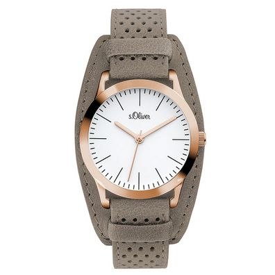 s. Oliver Damen Uhr Armbanduhr Leder SO-3221-LQ