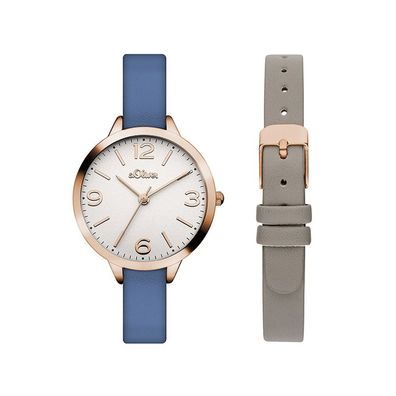 s. Oliver Damen Uhr Armbanduhr Leder SO-3240-LQ