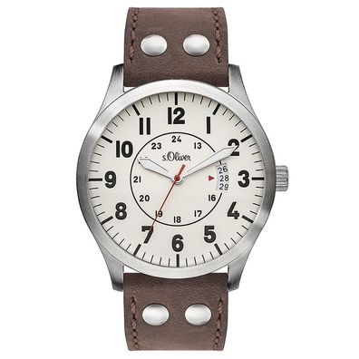 s. Oliver Herren Uhr Armbanduhr Leder SO-3265-LQ
